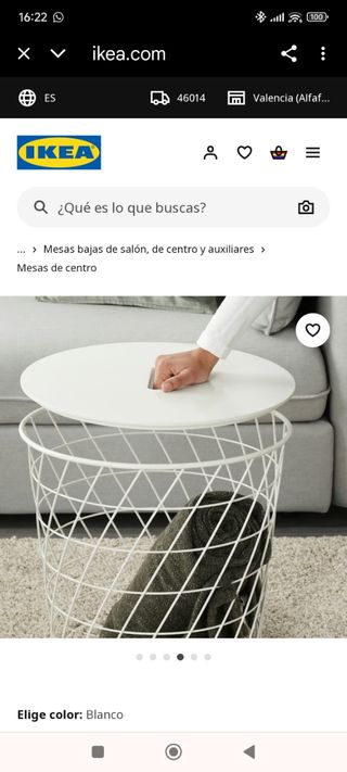 Mesa auxiliar IKEA Kvistbro blanca