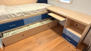 Cama nido juvenil 90cm + escritorio