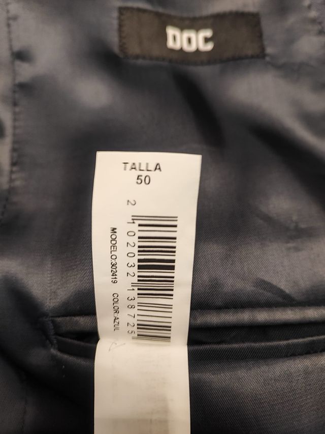 Traje azul hombre - Talla L (50)- Urge venta