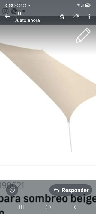Toldo Vela 3x2m Beige