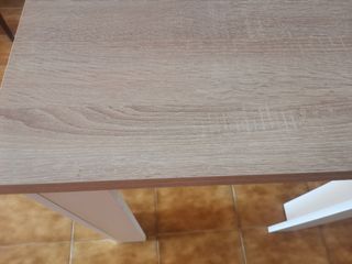 Mesa cocina extensible - blanca y beige
