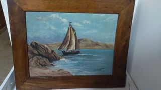 Cuadro al óleo - barco velero