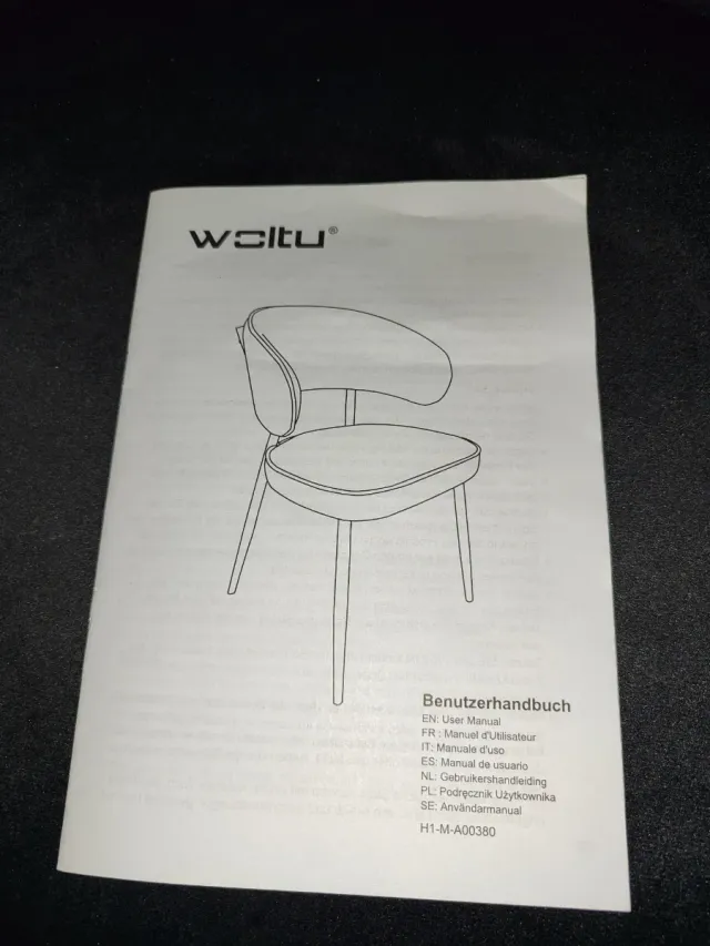 ✅1 Silla Comedor terciopelo negro nueva