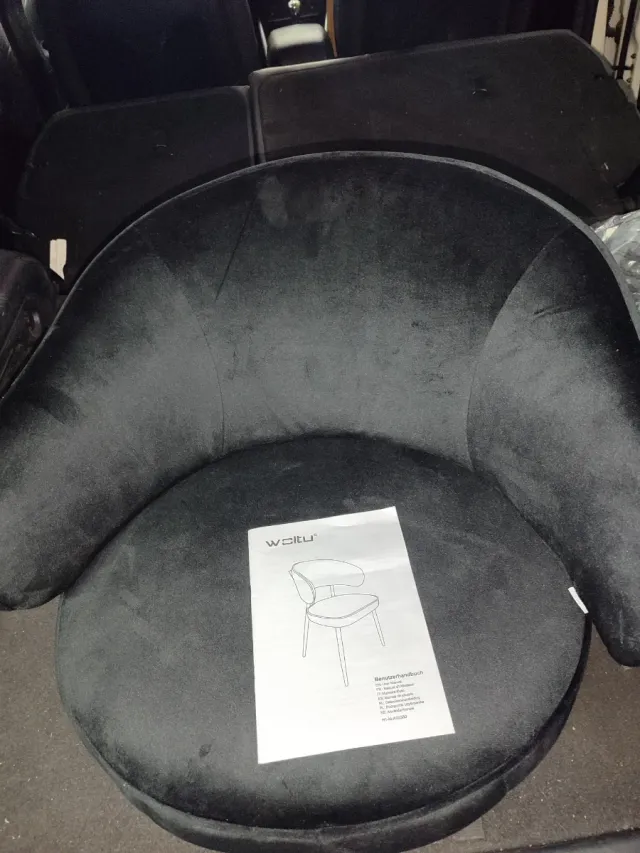 ✅1 Silla Comedor terciopelo negro nueva