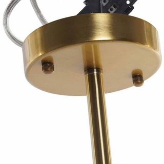 Lámpara techo 15 luces dorada y vidrio blanco