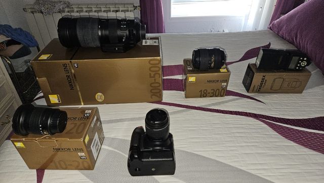 Nikon D3300 + objetivos + flash