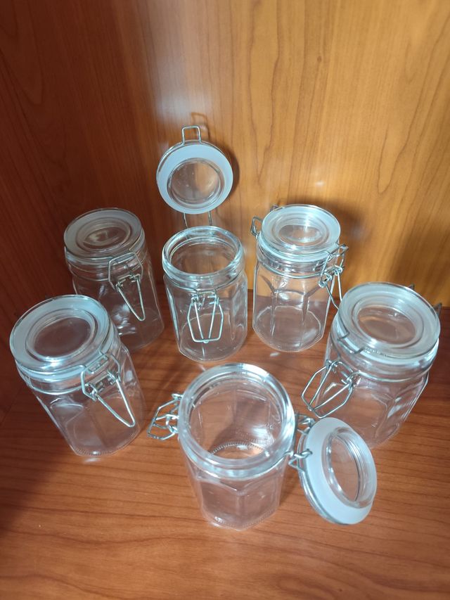 8 Tarros Cristal Vivalto herméticos