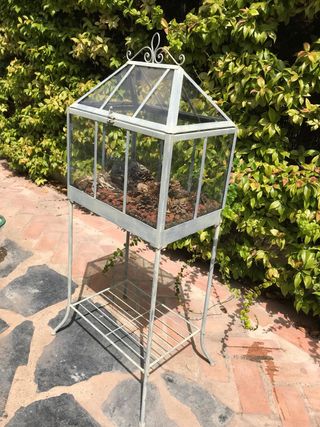 Terrario jardinera de cristal gris - Decoración