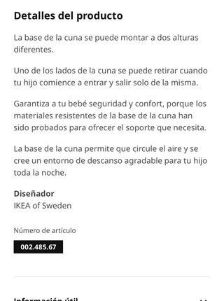 Cuna bebé 60x120 SUNDVIK blanca