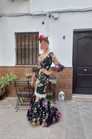 Vestido Flamenco - Flores - Talla M