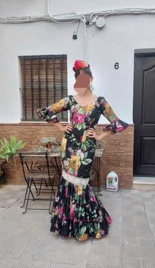 Vestido Flamenco - Flores - Talla M