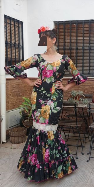 Vestido Flamenco - Flores - Talla M