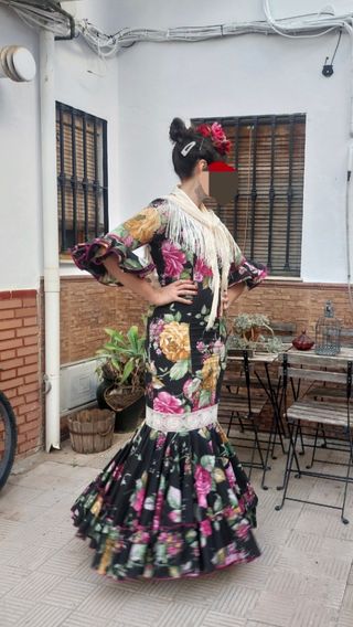 Vestido Flamenco - Flores - Talla M