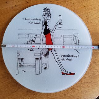 Gracioso Plato servir o cortar vidrio 30 cms.