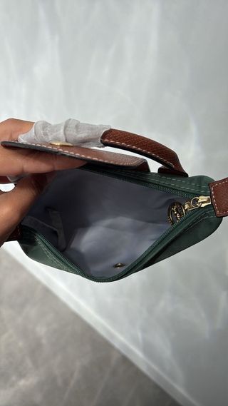 Bolso Longchamp pequeño con asa verde oliva 