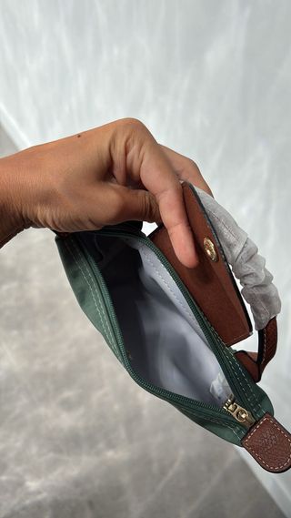 Bolso Longchamp pequeño con asa verde oliva 