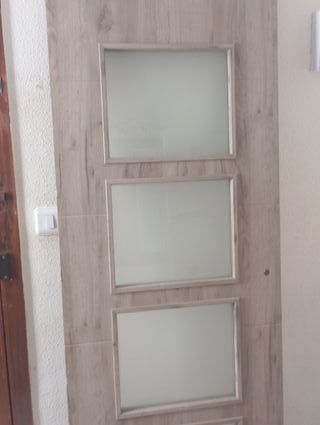 Puerta acristalada Bruselas Roble Africano
