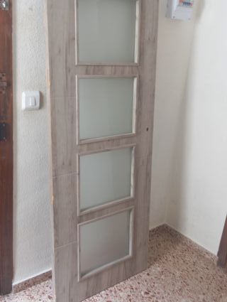 Puerta acristalada Bruselas Roble Africano
