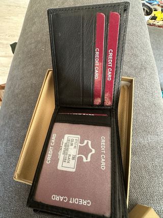 Cartera J&D Leather negra - NUEVA