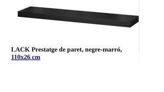 3 Estanterias LACK negra 110x26cm