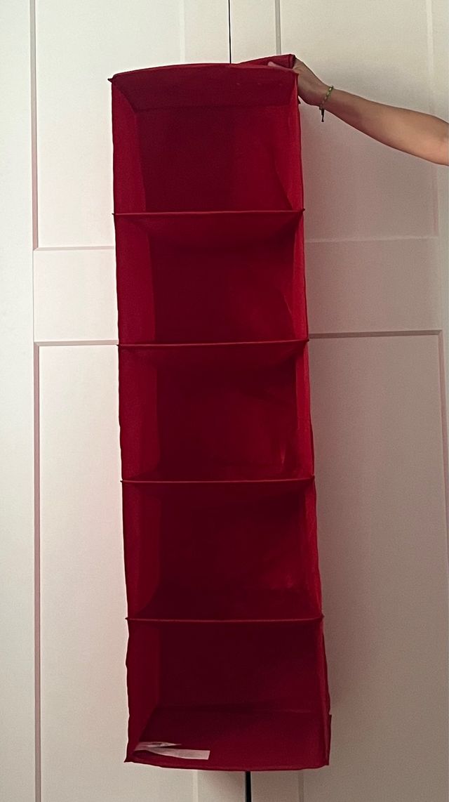 Organizador armario tela rojo
