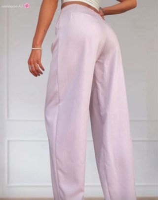 Pantalones anchos Stradivarius rosa