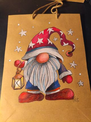 Lote de 5 bolsas regalo gnomo navideñas