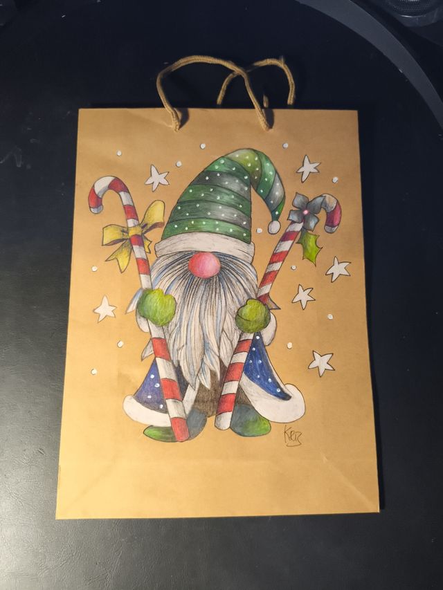 Lote de 5 bolsas regalo gnomo navideñas