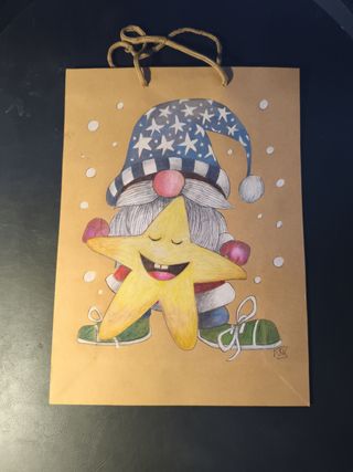 Lote de 5 bolsas regalo gnomo navideñas