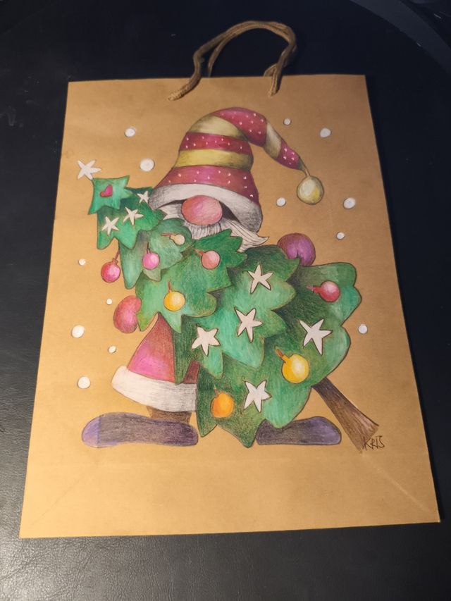 Lote de 5 bolsas regalo gnomo navideñas