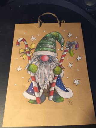 Lote de 5 bolsas regalo gnomo navideñas