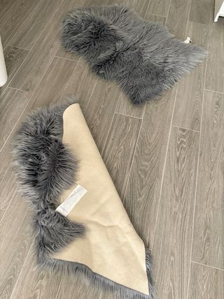 Alfombras grises de pelo sintético - 2 uds TEDI