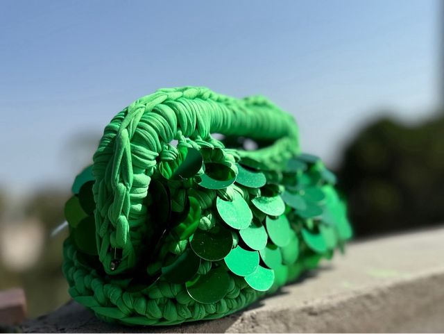 Clutch paillettes verde