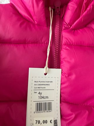 Piumino rosa bimba 4 anni