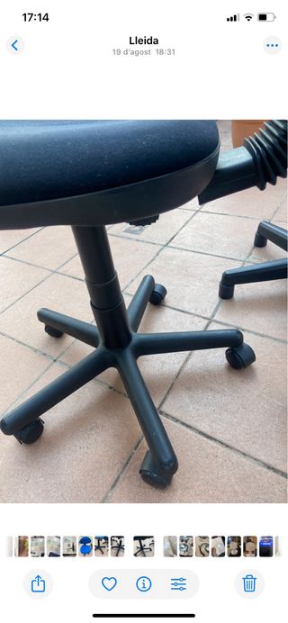 3 Sillas Oficina - 2 Azules, 1 Negra