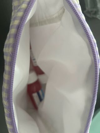 Estuche de maquillaje de algodon, grande celeste