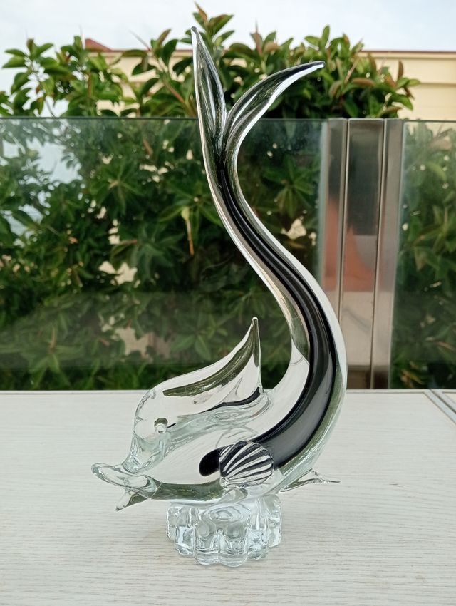Figura decorativa pez cristal Murano