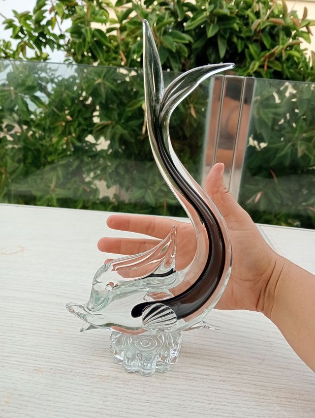 Figura decorativa pez cristal Murano