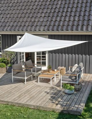 Toldo vela triangular blanco