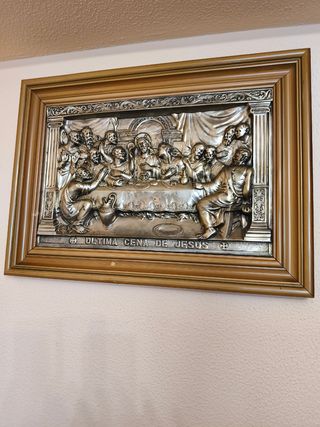 Cuadro Última Cena Jesús - relieve