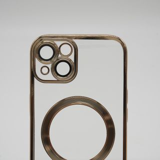Funda iPhone 13 transparente dorada MagSafe