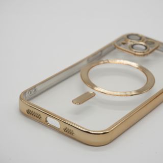 Funda iPhone 13 transparente dorada MagSafe
