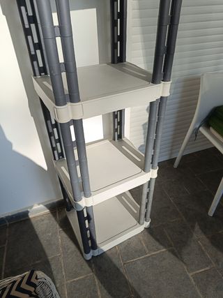 Estantería resina 5 baldas gris-negro