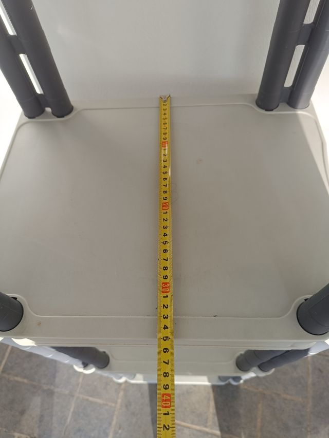 Estante em resina com 5 prateleiras, cinza-preto