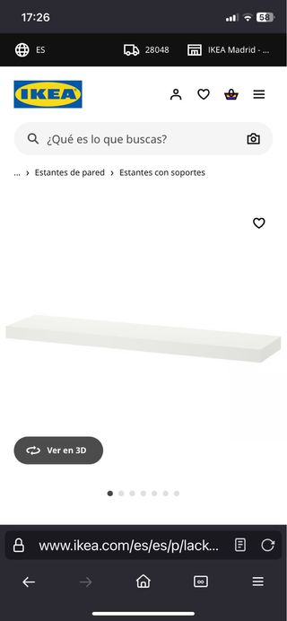 Estantería Lack IKEA blanca 110x26cm