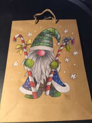 Bolsa regalo Navidad gnomo
