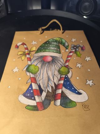 Bolsa regalo Navidad gnomo