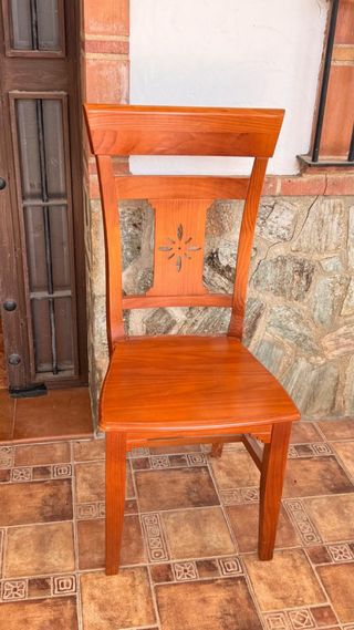 6 sillas madera maciza