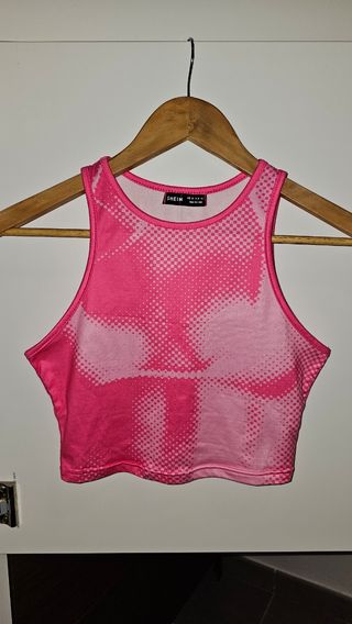 Top corto SHEIN rosa, talla S