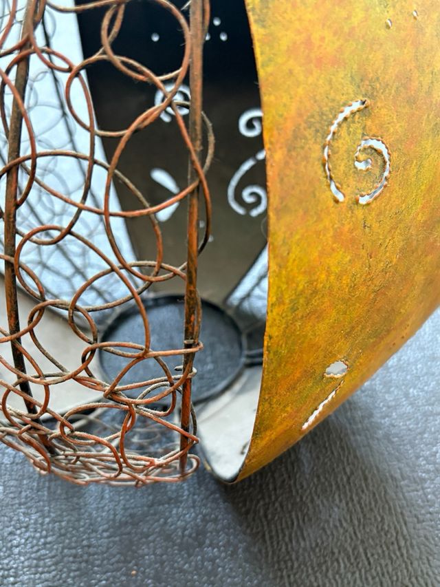 Lampara metal dorada vintage